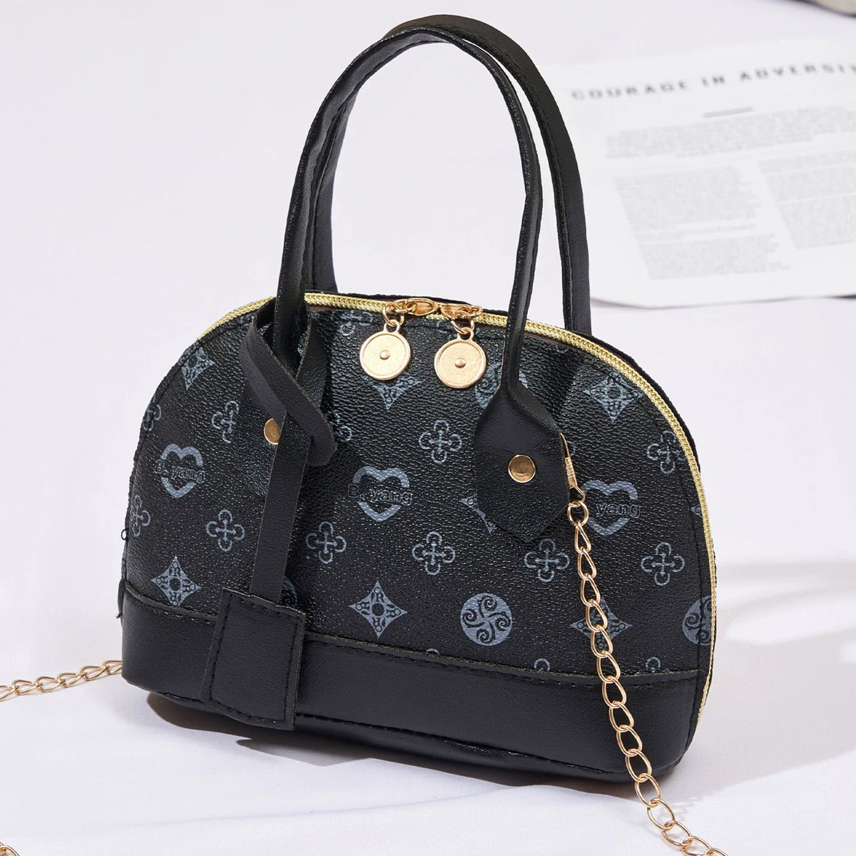 2026 Nova Moda, Luxo Leve, Niche Monica & Friends Bolsa Feminina de Alto Padrão - Bolsa Shell com Bloco de Cores Estampado