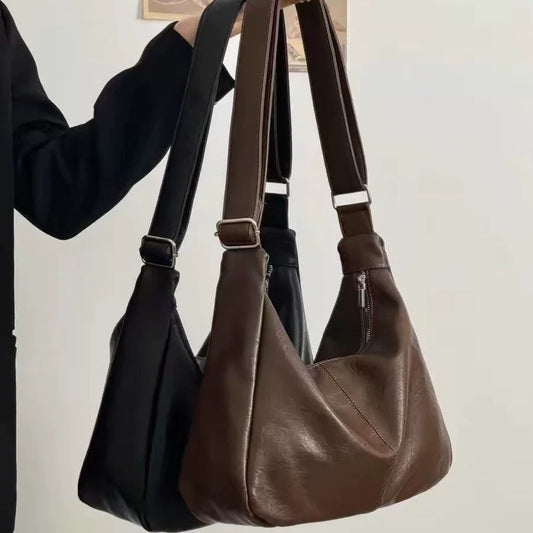 Bolsa feminina de ombro estilo K para outono e inverno, fácil de combinar, bolsa tiracolo, grande capacidade, bolsa tote para estudantes, estilo casual, ideal para viagens casuais.