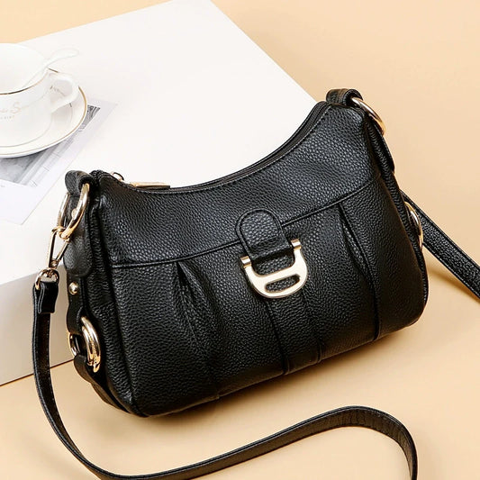Bolsa Casual M503 para Mães de Meia-Idade e Idosas, Nova Bolsa Transversal de Couro Macio 2026, Bolsa de Ombro Feminina, Pequena Bolsa de Mão