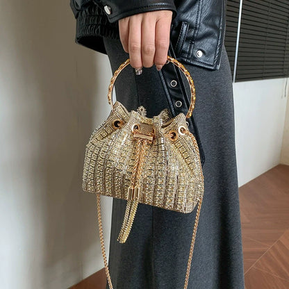 Moda na moda bolsa feminina na moda mais fácil para combinar bolsa de corrente diamante bolsa de noite cross-border crossbody bolsa de ombro bolsa feminina