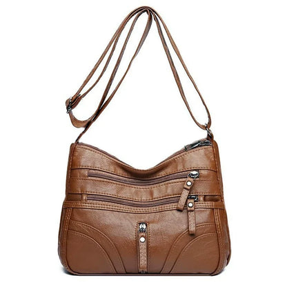 Nova coleção de bolsas de exportação transfronteiriça. A bolsa feminina mais fácil de combinar, bolsa tiracolo, bolsa de ombro de grande capacidade com textura de couro macio e moderna, bolsa de vestuário feminino.