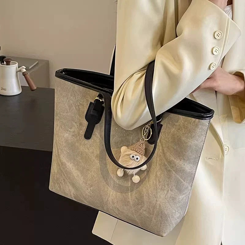 Bolsa Tote para Estudantes Universitários 2026 - Bolsa de Ombro Premium, Estilosa e Casual - Bolsa Feminina de Grande Capacidade